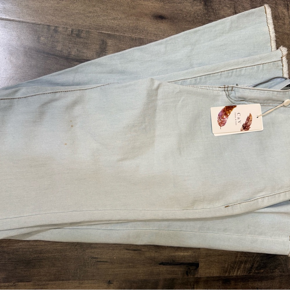 Women's Light Blue Flare Jeans - Picture 2 of 5